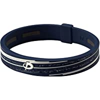Phiten slashline Titanio Pulsera- Azul Marino-Blanco- 17 cm (6-7 &quot-)